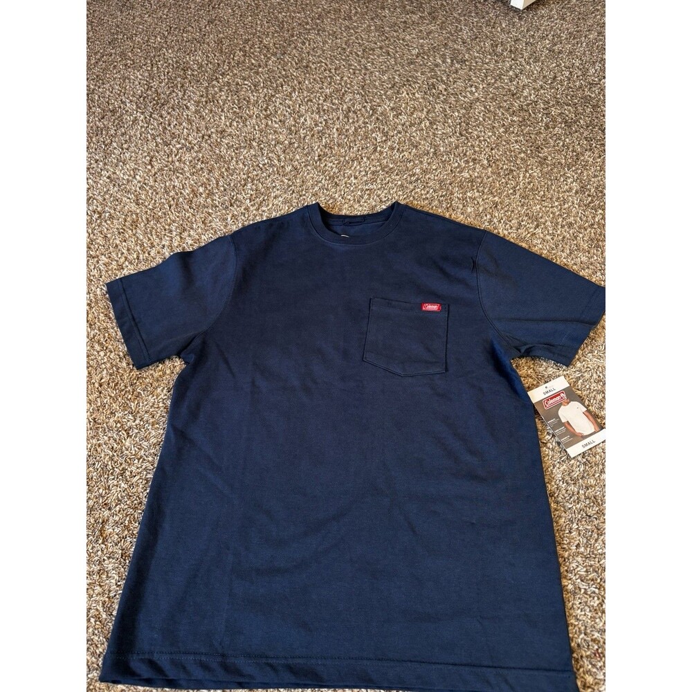 Coleman Men’s Pocket T Shirt Small Dark Denim Navy 100% Cotton NWT